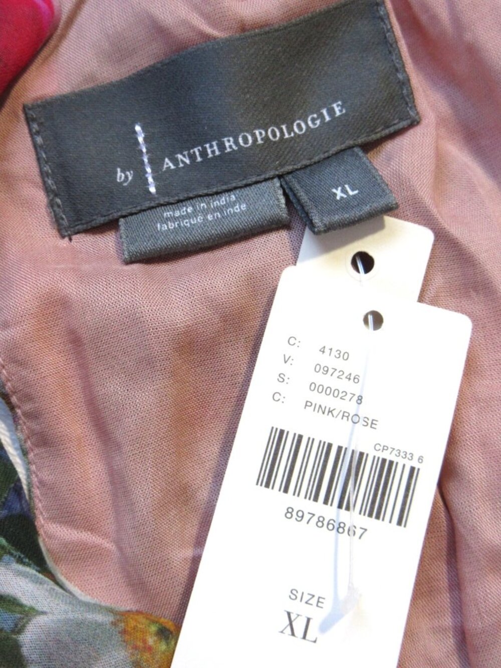 NWT by Anthropologie The Somerset Chiffon Maxi in Pink Floral Print Dress XL - Picture 8 of 10